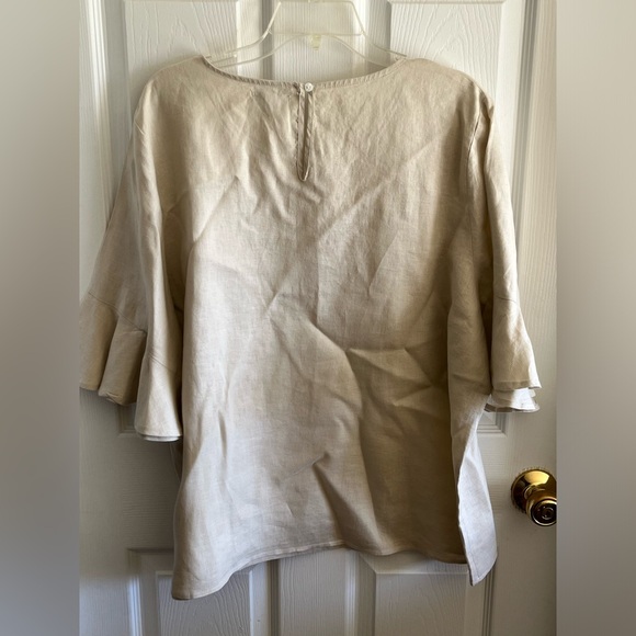 EUC Women’s Cream For Cynthia linen top size 1X - Picture 2 of 3